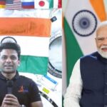 Group Captain Shubhanshu Shukla speaking with Prime Minister Narendra Modi via video call from the International Space Station during Axiom-4 mission.