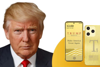 Trump mobile phone T1 with gold finish and engraved flag