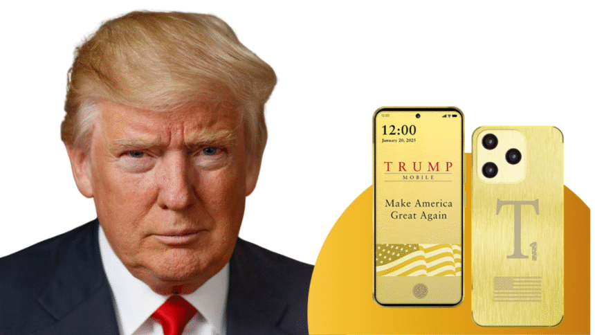 Trump mobile phone T1 with gold finish and engraved flag