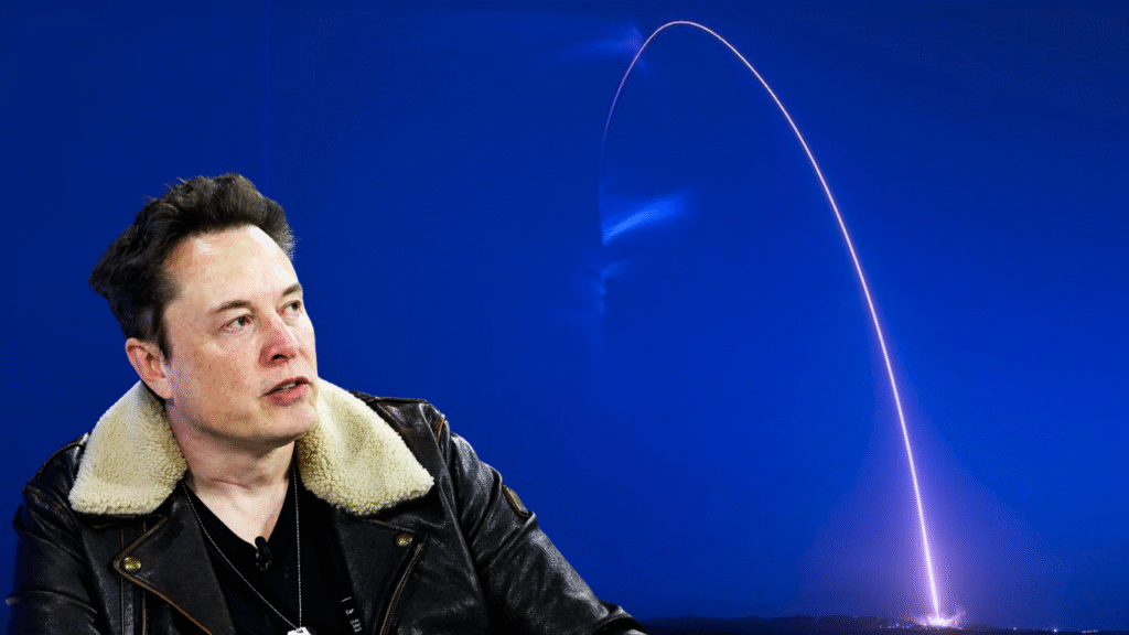 Falcon 9 rocket launching at sunset from Vandenberg, visible across San Diego County